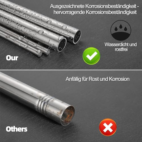 KWOKWEI Rundrohr Edelstahl Ø19mm(3/4) 2 Stück Konstruktionsrohr, Geschliffen Edelstahl Rundrohr V2A Länge 300mm, Rostfrei Edelstahl Geländer Rohr Rundrohr für Industrie Maschinenpark