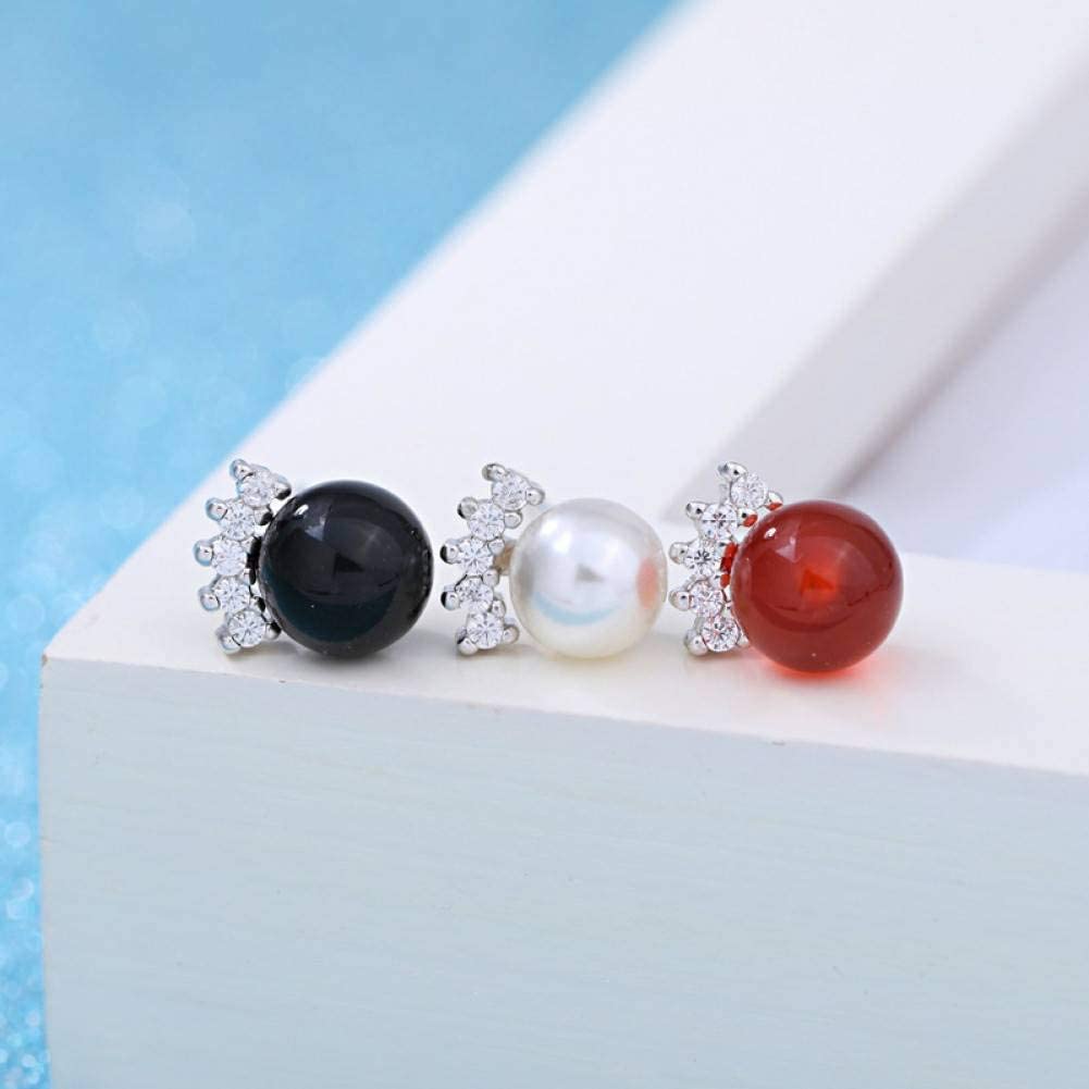 Orecchini da Donna, Orecchini a Bottone Elegante semplicità 925 Sterling Strass Orecchini a Bottone da Donna Gioielli Allergia/Rosso,Donna