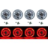 Octane Lighting 5-3/4' Red Led Halo Halogen Light Bulb Headlight Angel Eye Crystal Clear Set