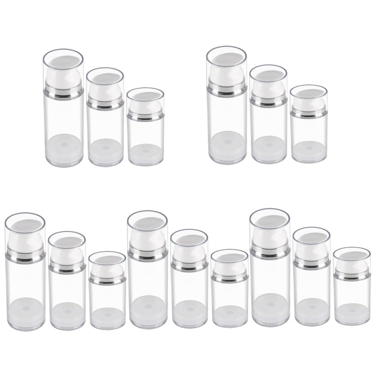 FOMIYES 15 Piezas botella de loción vacía Envase de plástico para loción Envase de plástico para manos dispensador de champú de viaje botella de loción sin aire práctica botella de crema