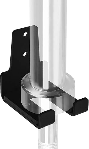 Miniatura 9 de Yes4All Soporte vertical de barra olímpico montado en la pared, estante de almacenamiento de barra, estante de barra colgante para equipo de fitness