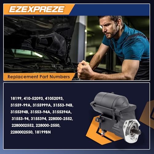 Image of Ezexpreze Harley-Davidson Starter New Replacement for 1993-2006 Road King Heritage Softail Electra Glide Ultra Classic Night Train Fat Boy Dyna Super Wide Glide,1340 1450cc 18199BN 31559-99A