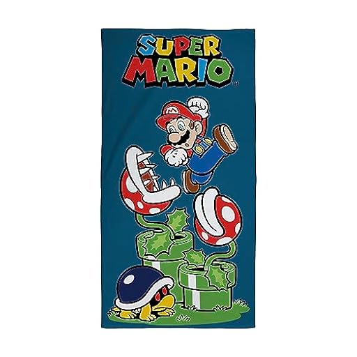 Character World Toalla Oficial de Nintendo Super Mario para niños, sensación súper Suave, diseño de Salto, hogar, baño, Playa y Piscina, tamaño único, 70 cm x 140 cm | Ya disponible en tu tienda friki favorita! En mundofriki.es!