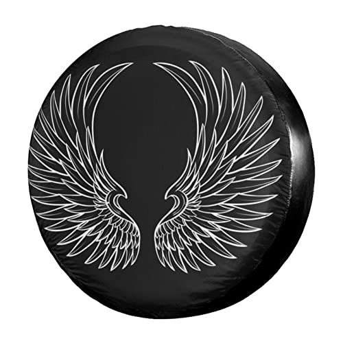 Image of Angel Wings Spare Tire Cover Dust-Proof Wheel Tire Cover Fit Trailer, RV, SUV and Many Vehicle 15 Inch
