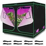 Quictent 8x8x6.5 ft Grow Tent 96'x96'x78' Mylar Hydroponic Plant Growing Tents with Observation Window and Removable Floor Tray for Indoor Plant Growing