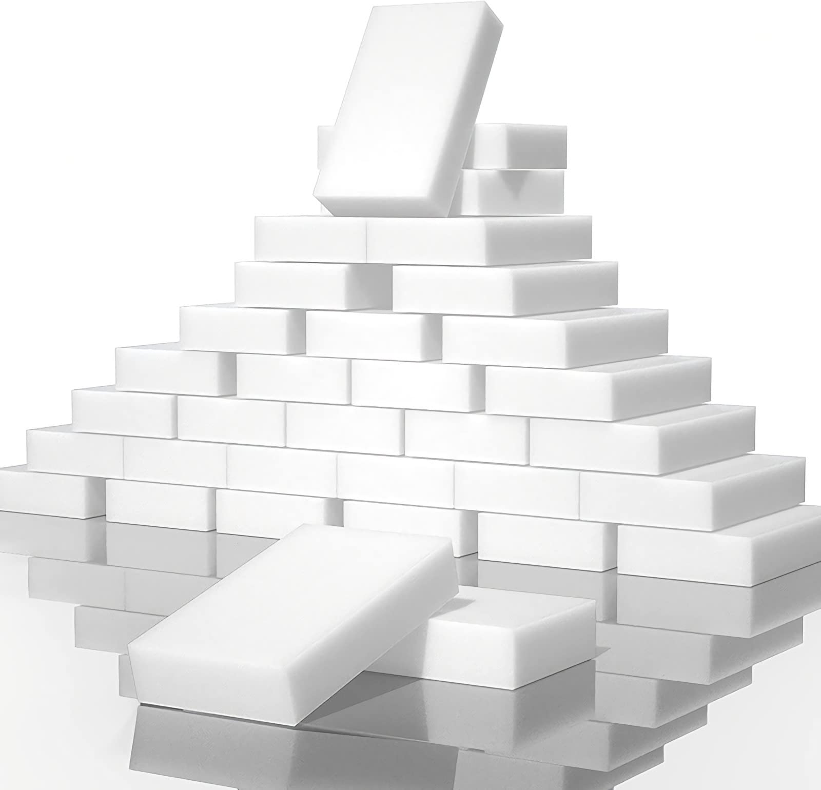 MAKINGTEC Magic Sponge Eraser,100 Pack Add Water Melamine Sponge Foam, Extra Large Multi-Surface Household Cleaning Non-Scratch Scrub Sponge Pads for Kitchen, Car,Sink,Shoe，Bathtub Cleaning Sponge