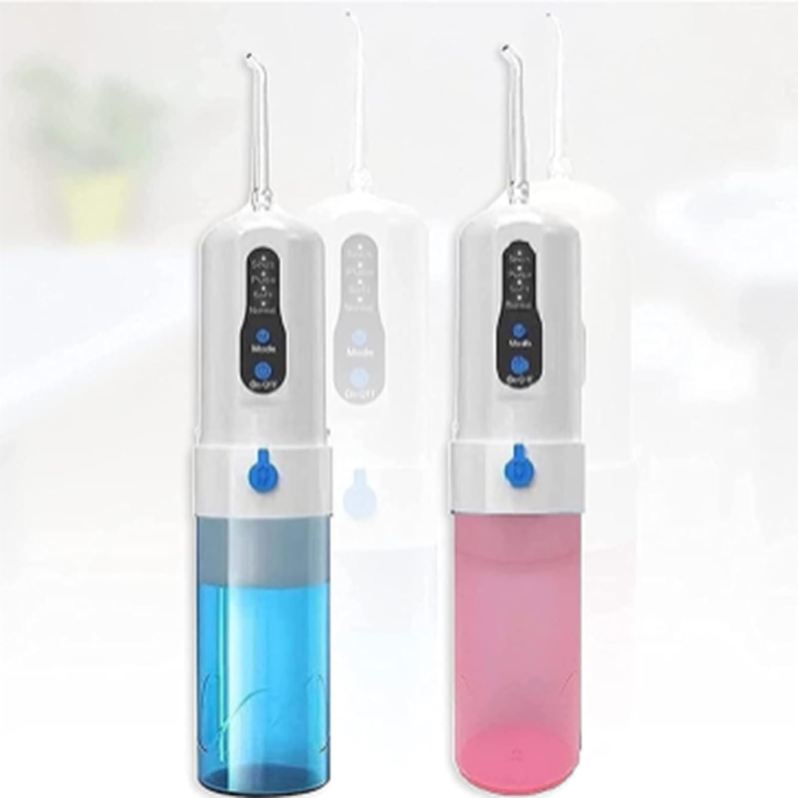 Hilo Dental inalámbrico, 4 Modos, IPX7 a Prueba de Agua, Limpiador de Dientes portátil, Tanque de Agua extraíble, Limpiador bucal Profesional (Blue)