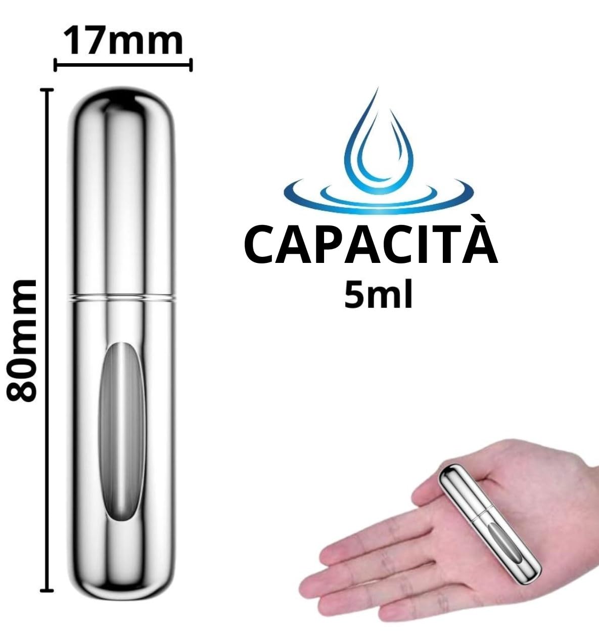 3 Pezzi 5ml Atomizzatore di Profumo, Ricaricabile Spruzzino Profumo, Mini bottiglia spray portatile, Spruzzatore per bottiglie di profumo con finestra, Buono per viaggi