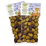 KORVEL Oliven - Griechische Oliven - Oliven Mix Kalamata-Halkidiki mit Oregano- 500gr (2 x 250gr) - Vakuum Packung - Oliven mit Stein - Griechisches Produkt - Naturprodukt - Gesunder Snack - Vegan