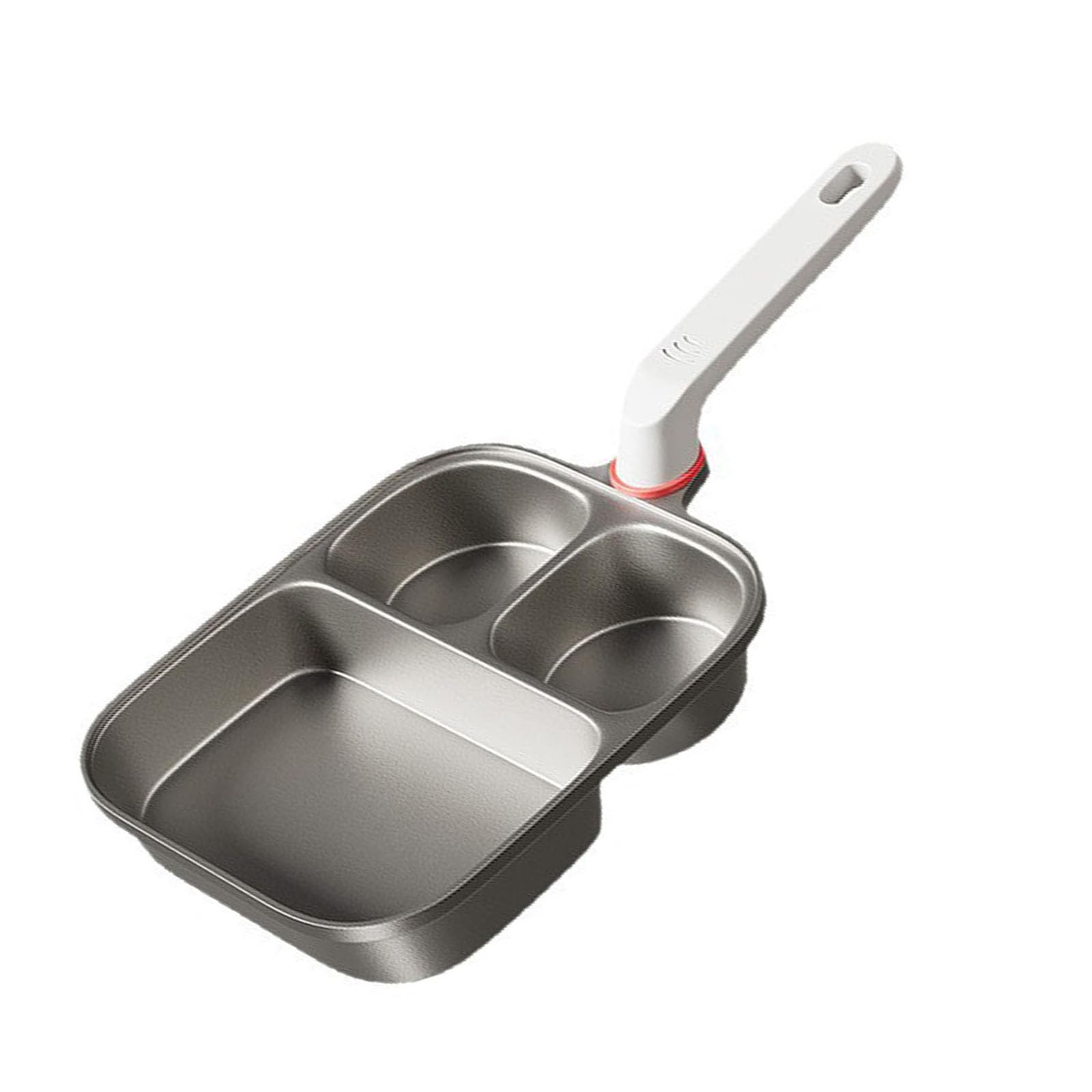 Shntig Multi Functional Cooking Pan Aluminum Alloy Breakfast Skillets with Compartments for Pancakes and Sandwiches Nonstick Frying Pan