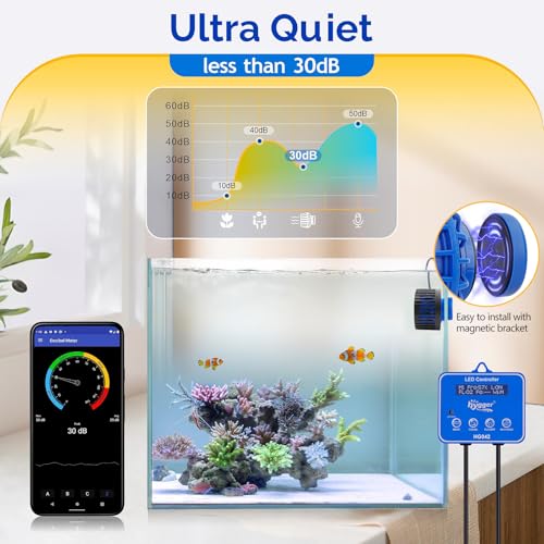 Image of hygger Strong Wave Maker For Aquarium Magnetic DC Powerhead Adjustable Fish Tank Circulation Pump with Guard Controller for 75-220 Gallon Freshwater Saltwater 3400 GPH