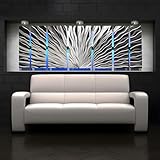 Dv8 Studio 7 Panel Vibration LED Color Changing LED Lighted Metal Wall Art Modern Abstract Sculpture Painting Decor RGB