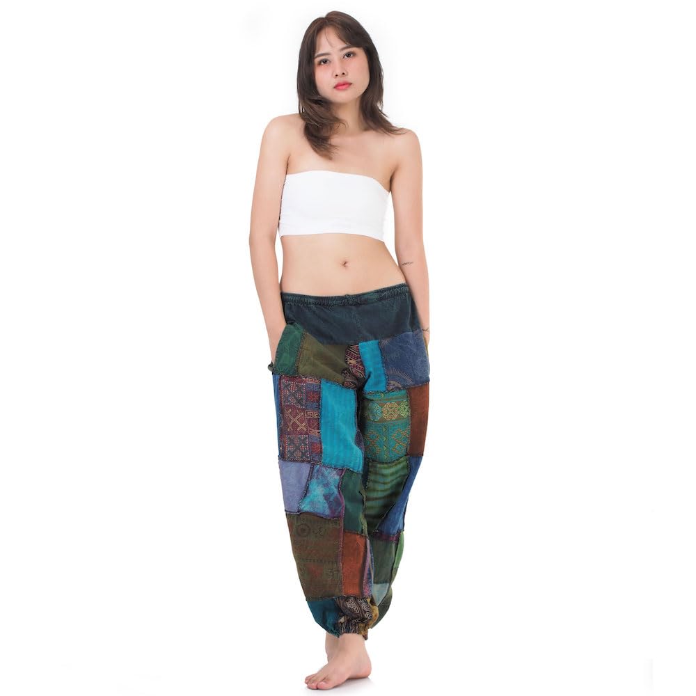 Orientalische Jeans Haremshose Aladinhose Chillerhose Patchwork Thai Hippie Hose Spirit of Buddha