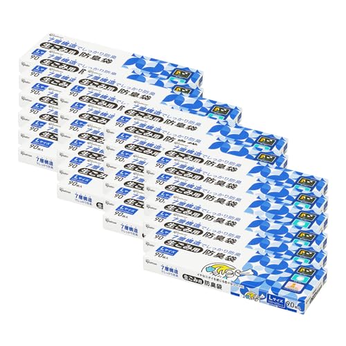 アイリスオーヤマ(IRIS OHYAMA) 【ケース販売】 生ごみ用防臭袋 Lサイズ 90枚入り 24個セット 防臭 生ごみ おむつ ペット ホワイト 7層構造 ねじって 結んで 捨てるだけ 介護 GBB-L90
