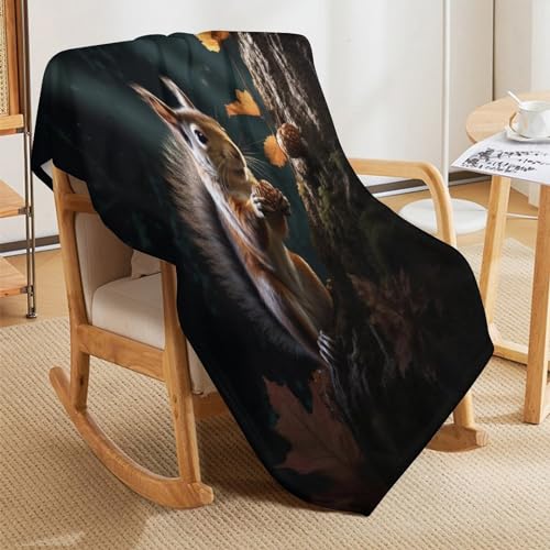 Manta de forro polar con diseño de ardilla para cama y sofá 5
