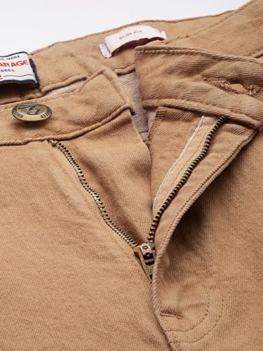Image of The Indian Garage Co Men Slim Fit Solid Mid-Rise Jeans