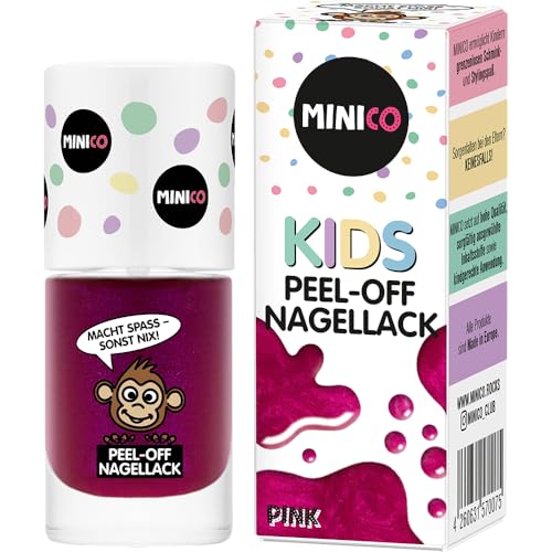 MINICO Premium Kinder Nagellack Pink 5ml abziehbar kindgerecht wasserbasis derma-getestet vegan peel-off entfernbar