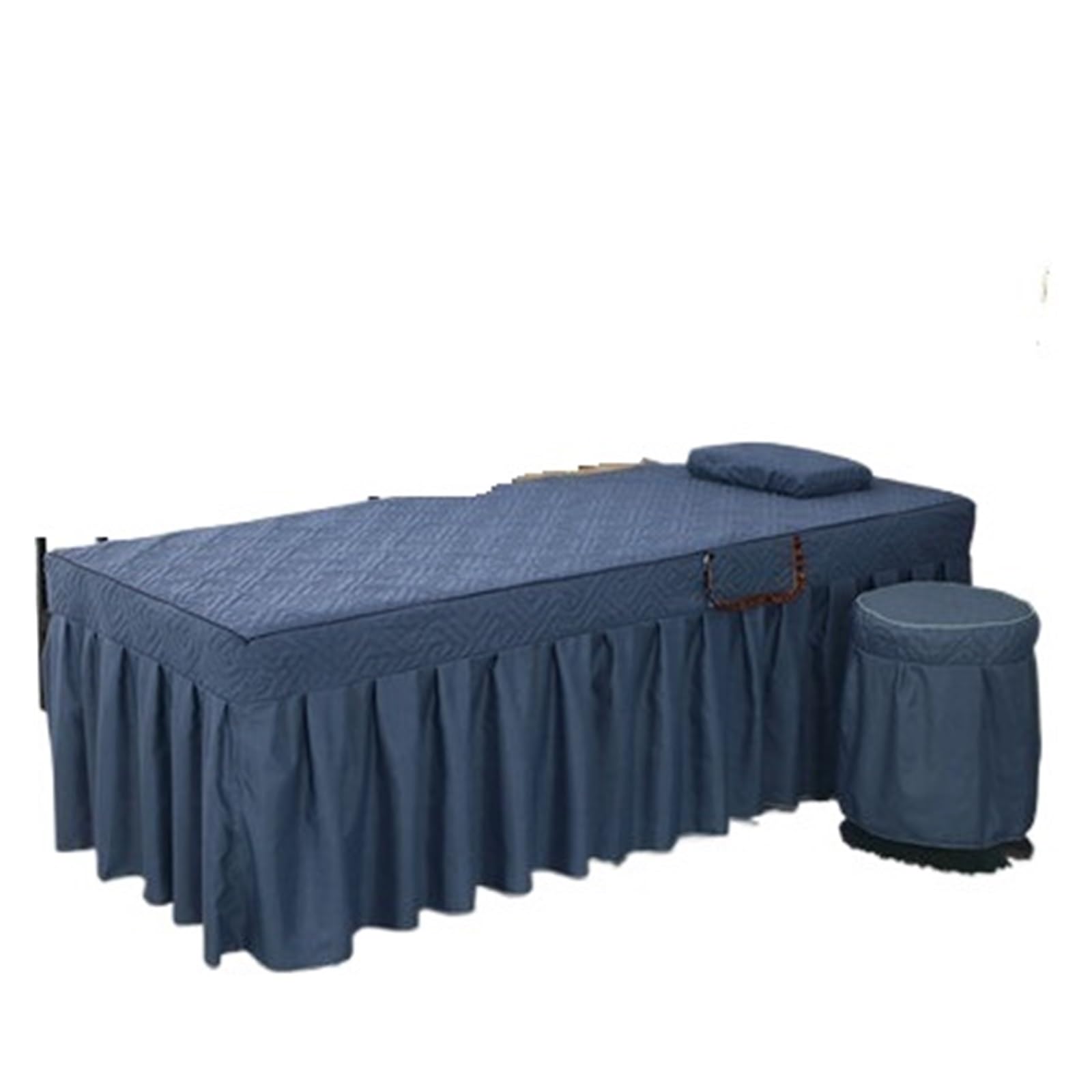 Massage Bed Sheet 2pcs Set Bed Skirt+ Pillowcase SPA Massage Table Cover Sheet Bedskirt with Hole(Color 27,70x190)