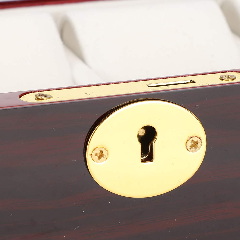 Scatola Porta Orologi con Chiave, Vetrina in Legno a 6 Griglie per Collezionisti, Organizzatore Sicuro per Orologi di Lusso, Protezione Durevole per Orologi, Ideale per