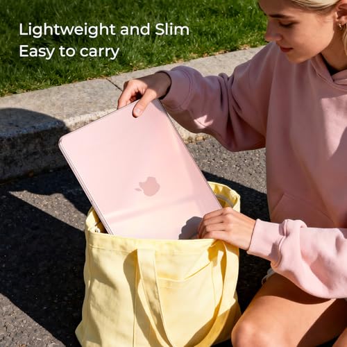 Image of EooCoo Case Compatible with MacBook Neo 13 inch 2026 Model A3404 with A18 Pro chip, Lightweight Hard Shell Scratch Resistant Protective Cover, Crystal Blush