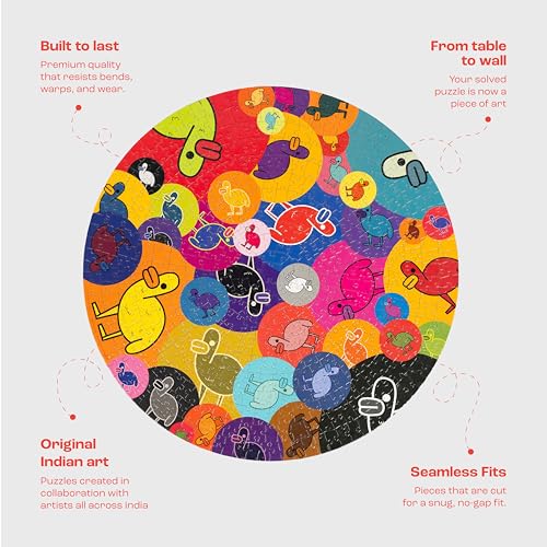 Image of Jigsaw Puzzle Circular 500 Pieces - Bubble Quack Theme by Murtaza M. Bookwala Fun & Challenging Mind Games Puzzle Game Activity for Adults & Kids