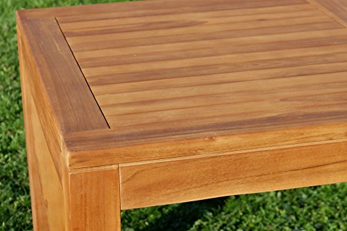 ASS Wuchtiger echt Teak Bigfuss Design Gartentisch 140x80 Holztisch Teaktisch Garten Tisch Holz JAV-BIGFUSS mit 8x8cm… – Bild 4