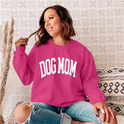 KNEYATTA Dog Mom Sweatshirt Women Dog Lover Sweatshirt Funny Graphic Fall Sweatshirts Mam Pullover Tops4