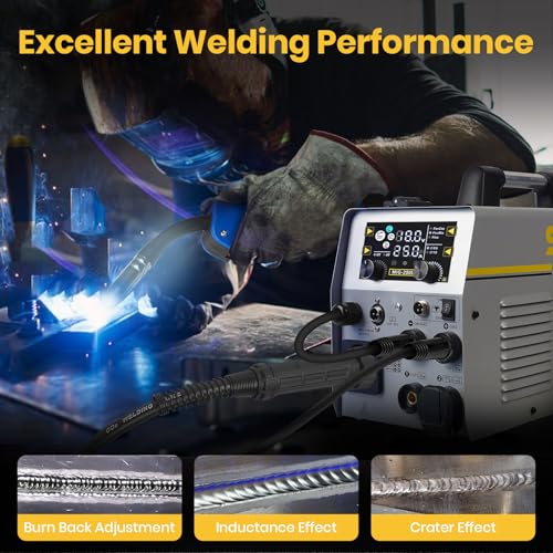 Image of SSimder 6-in-1 MIG Welder & Plasma Cutter 160A Gas MIG /Flux Core /Lift TIG /Stick /Cut Combo 110V 220V 35A Air Cutting for Auto Repair DIY & Small Workshop