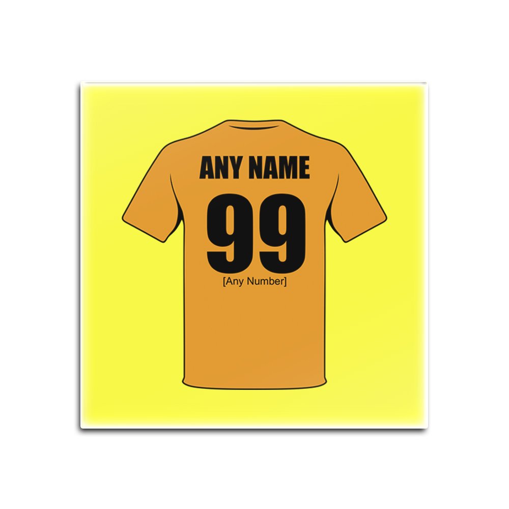 Personalised Gift - Wolverhampton Square Gloss Hardboard Coaster (Football Club Design Theme, Colour Options) - Any Name/Message on Your Unique Mat Pad - The Wolves
