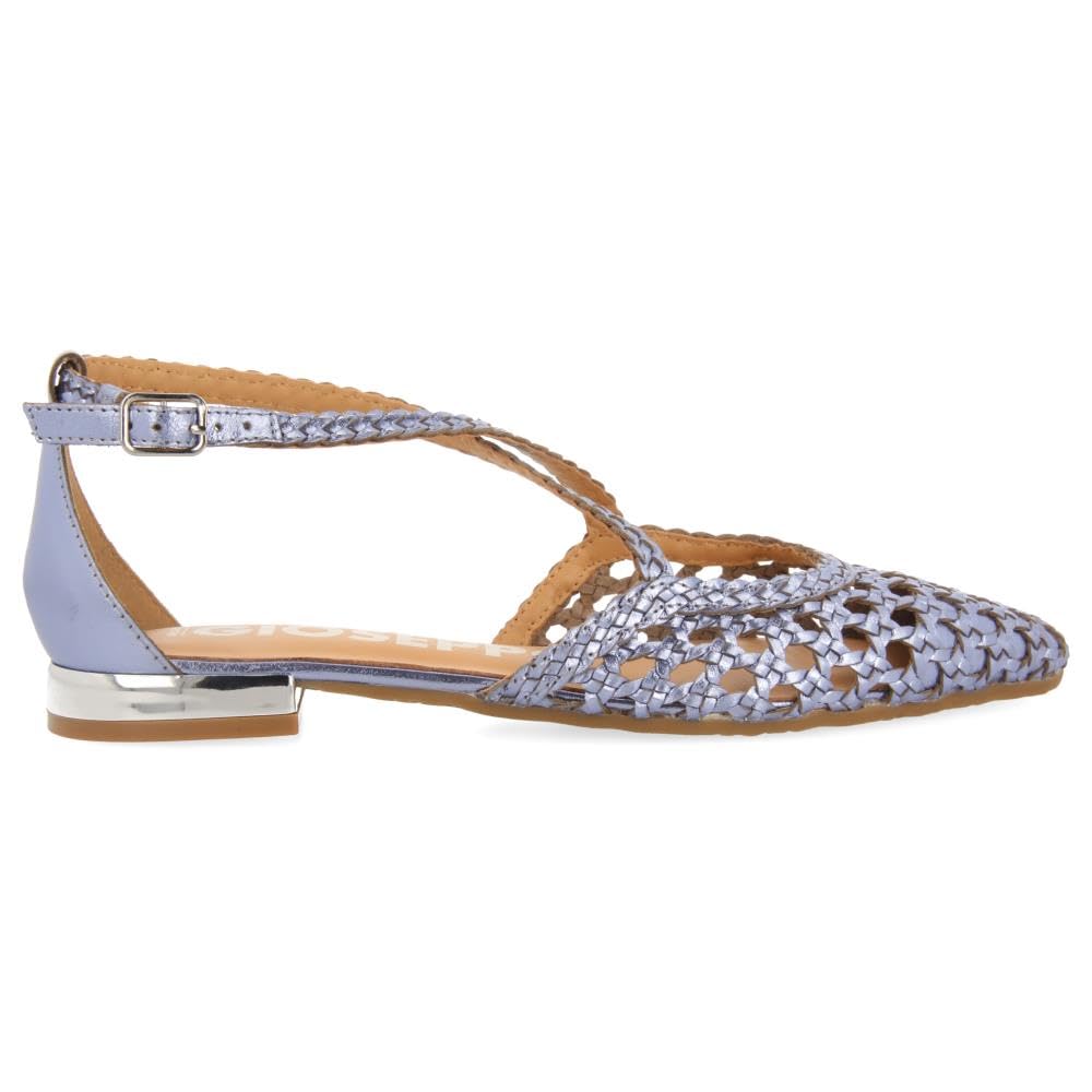 GIOSEPPO Ballerine in Pelle Blu con INTRECCI per Donna LESKOVIC
