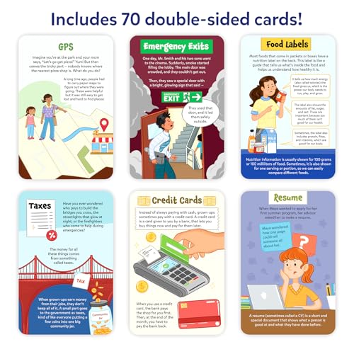 Skillmatics Learn About Real Things – 70 Real-World Learning Flashcards for Kids, Essential Life Skills & Everyday Concepts, Screen-Free Educational Activity & Gift for Ages 7–14