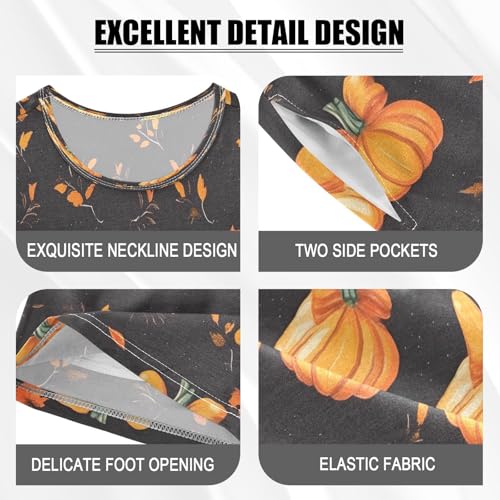 senya Short Sleeve Pajamas Sets Summer Cotton Sleepwear Bows Pumpkins4