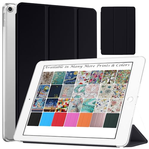 Image of DuraSafe Cases for iPad 10.2 Inch 9 8 7 2021 2020 2019 [ iPad 9th / 8th / 7th Gen ] A2197 A2270 A2602 Trifold Hard Smart PC Translucent Back Cover - Black