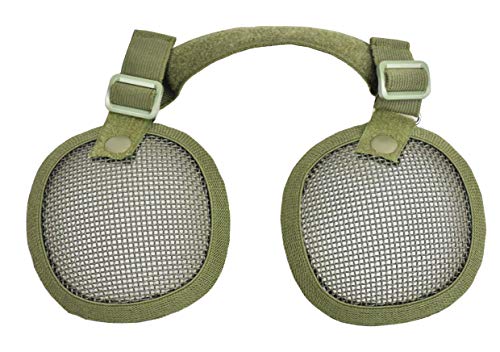 Jffcestore Tactical Airsoft Military Paintball Metal Mesh Side Cover With Ear Protection For Fast Helmet (Not Including Helmet)(Green) #TOP1