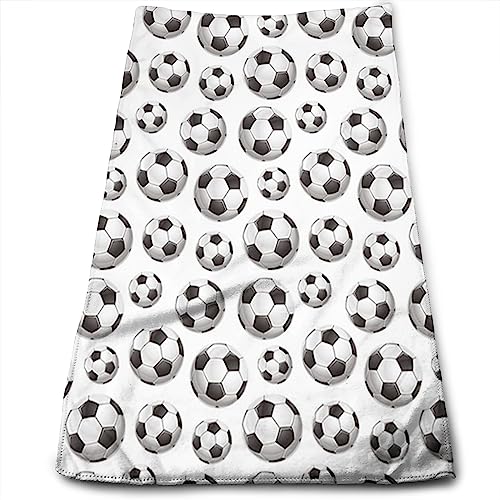 peiyeety Sporthandtücher, lebendiges Fußball-Hobbyleben, Handtücher für Badezimmer, Handtücher für die Küche, grauweiß, 27,5 x 16 Zoll