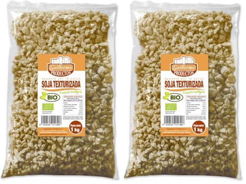 Guillermo | Soja texturizada BIO - Paquete 1 kg. | 100% ecológica | Alto contenido en proteínas | Perfecta para dietas veganas o vegetarianas (Paquete de 2)