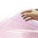 Glitter Synthetic Leather Fabric Laser Star Printed Translucent Sheets 8 pcs 7.7