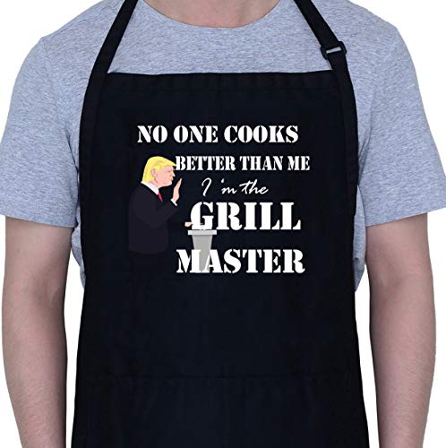 APRONMFG NO ONE Cooks Better Than ME I AM The Grill Master,Turmp Funny