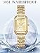 BESTKANG Watches for Women Wrist Watches Steel Strap Womens Watch Casual Fashion Simple Square Quartz Wristwatch (Gold)