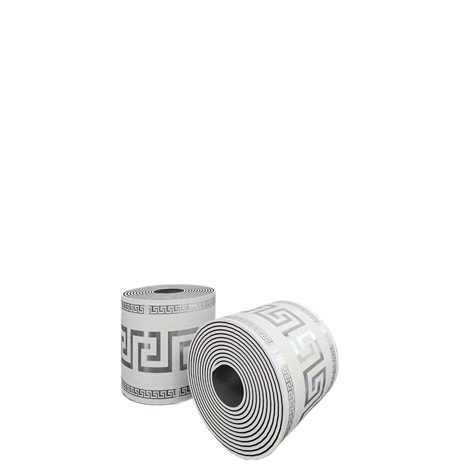 Bordi adesivi per pareti Battiscopa autoadesivo in rotoli Carta da parati impermeabile e resistente all'olio for soggiorno, bagno, cucina, decorazioni for la casa essenziali per Casa(DW-215,5pcs)