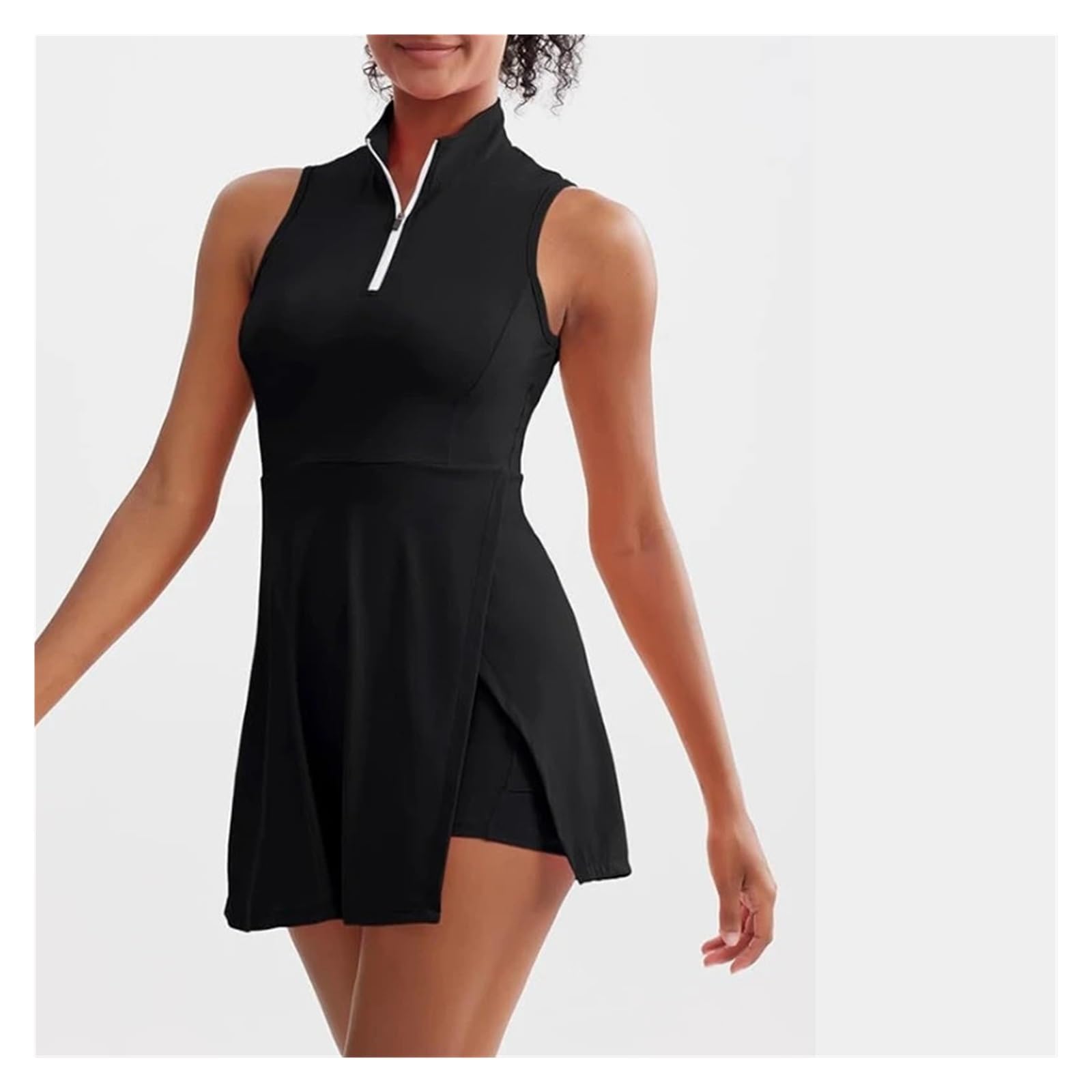 Robe Tennis Femme Robe De Tennis for Femmes Robe De Golf De Tennis Short Intégré(White,M)