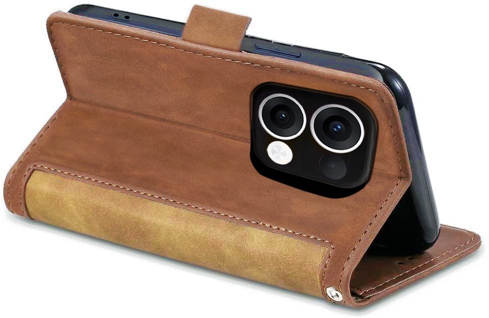 Image of Excelsior Flip Cover for Oppo Reno 13 | Premium PU Leather | 360 Degree Protection (Coffee)