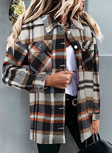 Image of Magritta Womens Shirts Button Down Long Sleeve Collared V Neck Oversized Blouses Tops with Pockets