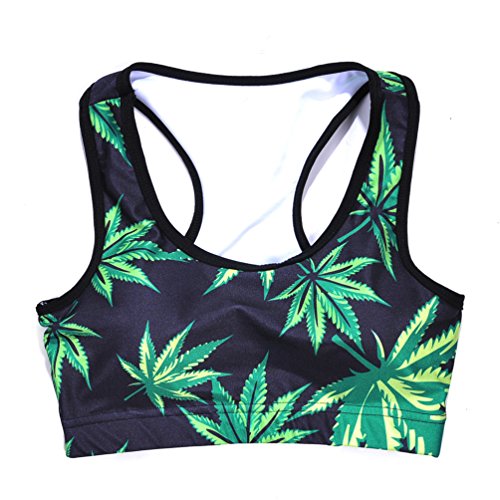 Image of Sister Amy Women's Aerobics Gym Dance Yoga Vest Printed Sports Bra Top Vest