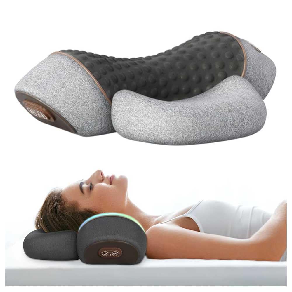 HINNVCL Pillow Massage Neck Hump, Upgraded 3-in-1 Neck Shoulder Pillow Massage for Pain Relief Deep Tissue, Heated Massager for Men Women, Memory Foam Pillows for Sleep Aid