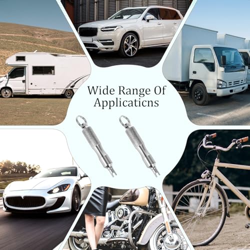 Image of Ymapinc Tire Valve Stem Removal Tool, 2Pcs Tiny Portable Repairman Tire Valve Installation Tool for Bikes Cars Motorcycles Trucks - Stainless Steel