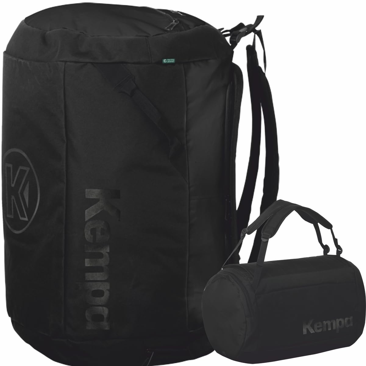 Kempa Sporttasche mit Rucksack-Funktion schwarz 60L mit Aufdruck Name