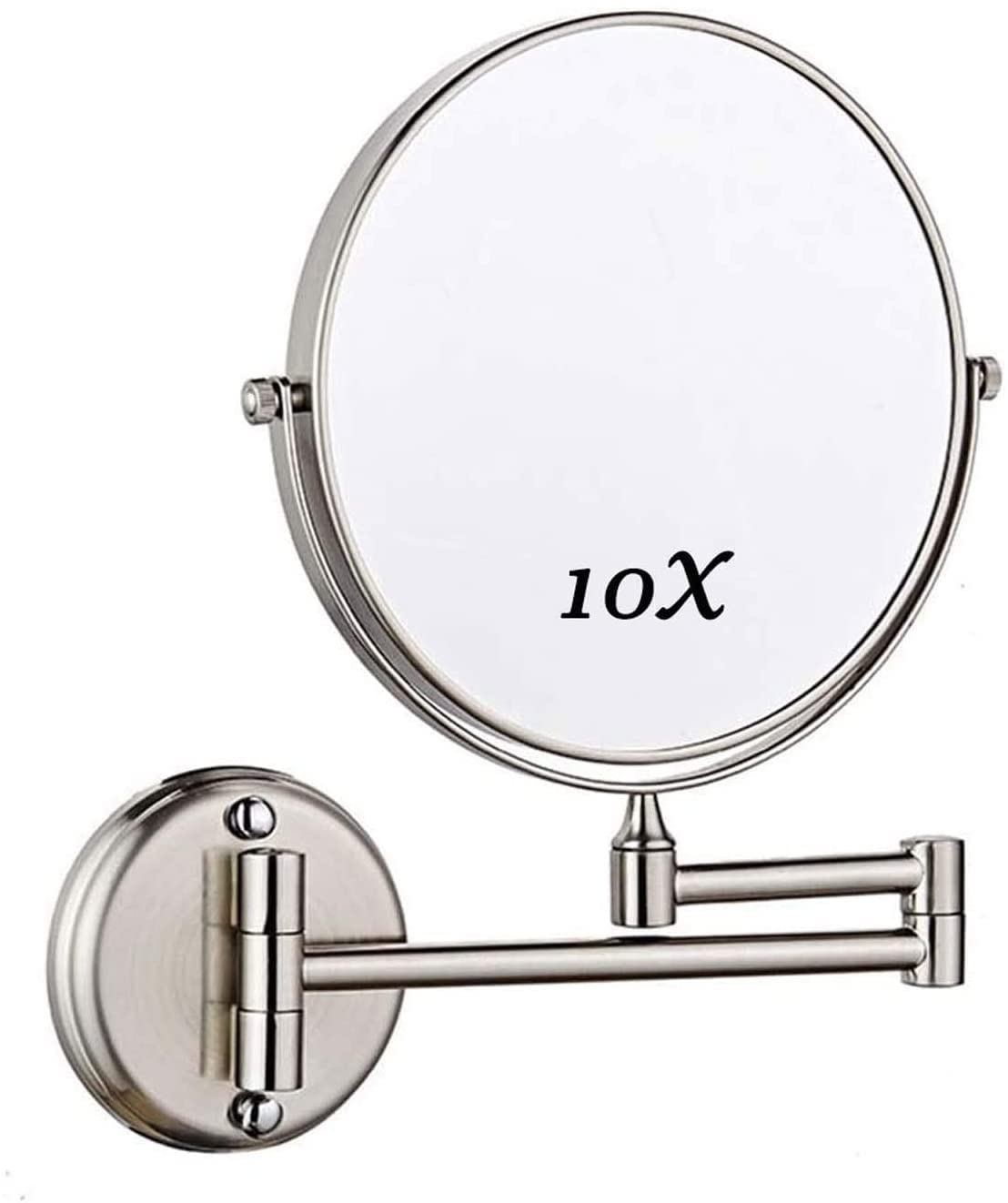 Miroir de maquillage rond de salle de bain pivotant pour un rasage et soin du visage précis