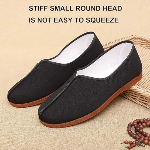 Unisex Old Beijing Canvas Martial Arts Shoes, Traditional Chinese Slip-On Footwear with Non-Slip Rubber Sole, Lightweight and Breathable (3 40)3