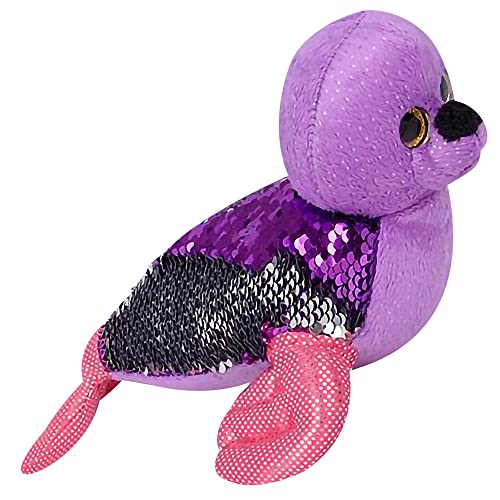 ArtCreativity Flip Sequin Seal Plush Toy, 1 PC, Soft Stuffed Seal with Color Changing Sequins, Cute Home and Nursery Animal Decorations, Calming Fidget Toy for Girls and Boys, 9 Inches